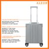 1655-front-PL Aleon vertical opening silver case RFID blocking and aluminum construction