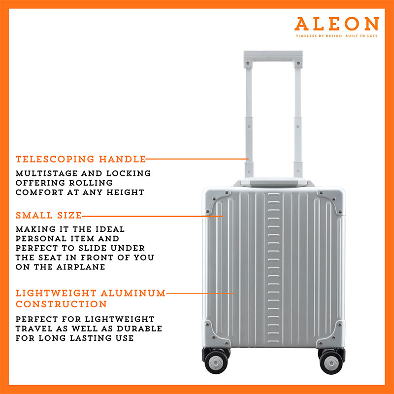 1655-front-PL Aleon vertical opening silver case RFID blocking and aluminum construction