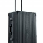 26 inch aluminum checked suitcase with wheels in black 26 inch aluminum checked suitcase with wheels in black