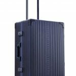 26 inch aluminum checked suitcase with wheels in blue 26 inch aluminum checked suitcase with wheels in blue