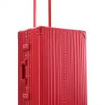 26 inch aluminum checked suitcase with wheels in red 26 inch aluminum checked suitcase with wheels in red