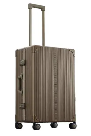 26 inch aluminum checked suitcase with wheels
