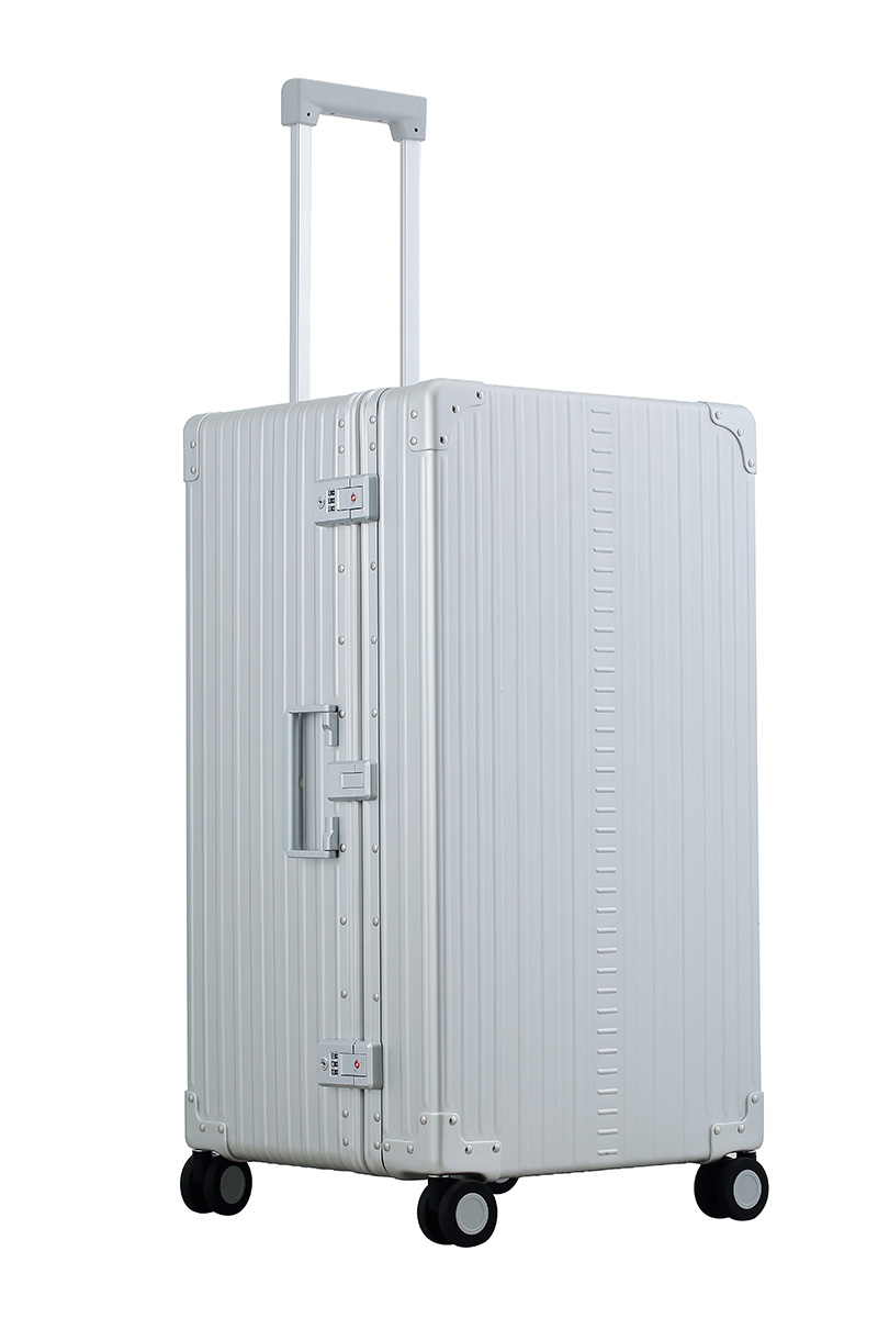 Silver Platinum 30-inch Aluminum Trunk – International Checked Spinner Case