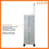 3255-pl-B01LX28QQB-HINGE-1-(1) The ALEON 32″ Macro Plus Traveler, with its brushed aluminum finish, leans against a baggage claim carousel. Its sleek exterior catches ambient lighting, showcasing its premium craftsmanship and refined design built for sophisticated travelers.