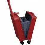 Red aluminum luggage for an over night business carry on case Red aluminum luggage for an over night business carry on case