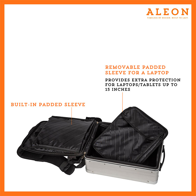 Silver Aleon backpack with packing cube