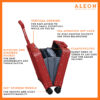 1655-open-ru-(1) Open view of Aleon ruby red vertical opening personal case with spinner wheels and tsa lock