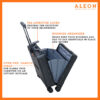 1764-Onyx-open Open view of Aleon onyx business case with over the handle strap and internal business organizer