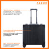 1764-onyx-front Onyx black Aleon vertical opening business case with telescoping handle, aluminum construction and spinner wheels