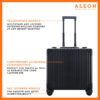 1837-onyx-front Front view of onyx black Aleon business case with telescoping handle, tsa approved locks and aluminum construction