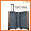 3055-BR--B07MHXV8SH-open-1-(1) ALEON bronze Macro Traveler Checked Case open to reveal organized interior with compression straps and a zippered divider, ensuring secure storage for travel essentials