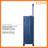 3255-SA-B077WTYDM1-HINGE-1-(1) The ALEON 32″ Macro Plus Traveler, with its brushed aluminum finish, leans against a baggage claim carousel. Its sleek exterior catches ambient lighting, showcasing its premium craftsmanship and refined design built for sophisticated travelers.