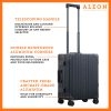 B079VMSMN7-ON-side-(2) The ALEON 21" Carry-On glides effortlessly through a busy terminal, its precision-engineered wheels navigating the polished flooring with ease. The sturdy telescoping handle ensures a comfortable grip for travelers.