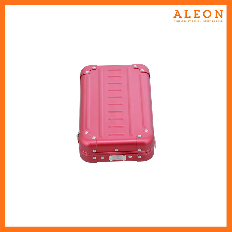 1905V-RU Red ruby Aleon Vertical opening crossbody case lying flat with opening facing forward