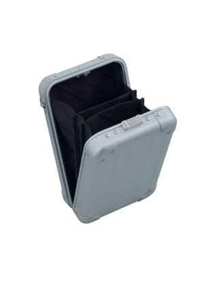 Open cross body case made with aluminum