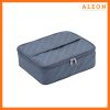 2612-packing-cube The image features a gray ALEON Messenger Case removable packing cube with zippered closure. The case has a rectangular shape with a sturdy handle on top for easy carrying.